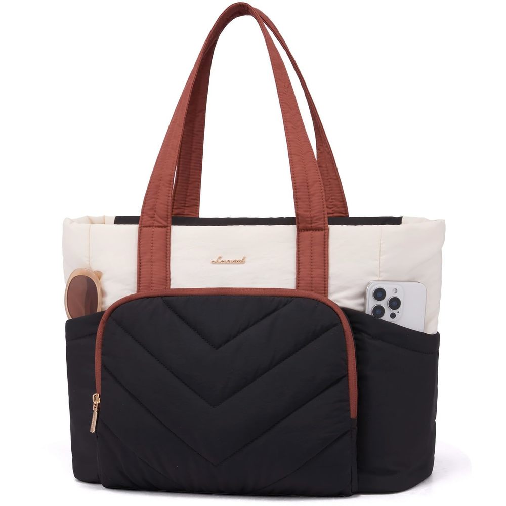 Tote Bag, V-Quilted Puffer Tote Bag With Zier, Large Puffy ^-^